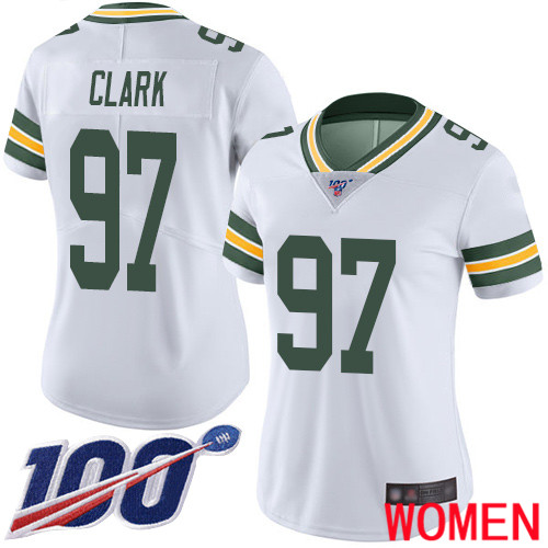 Green Bay Packers Limited White Women #97 Clark Kenny Road Jersey Nike NFL 100th Season Vapor Untouchable